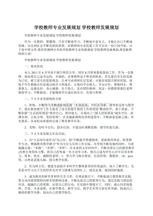 学校教师专业发展规划 学校教师发展规划.docx