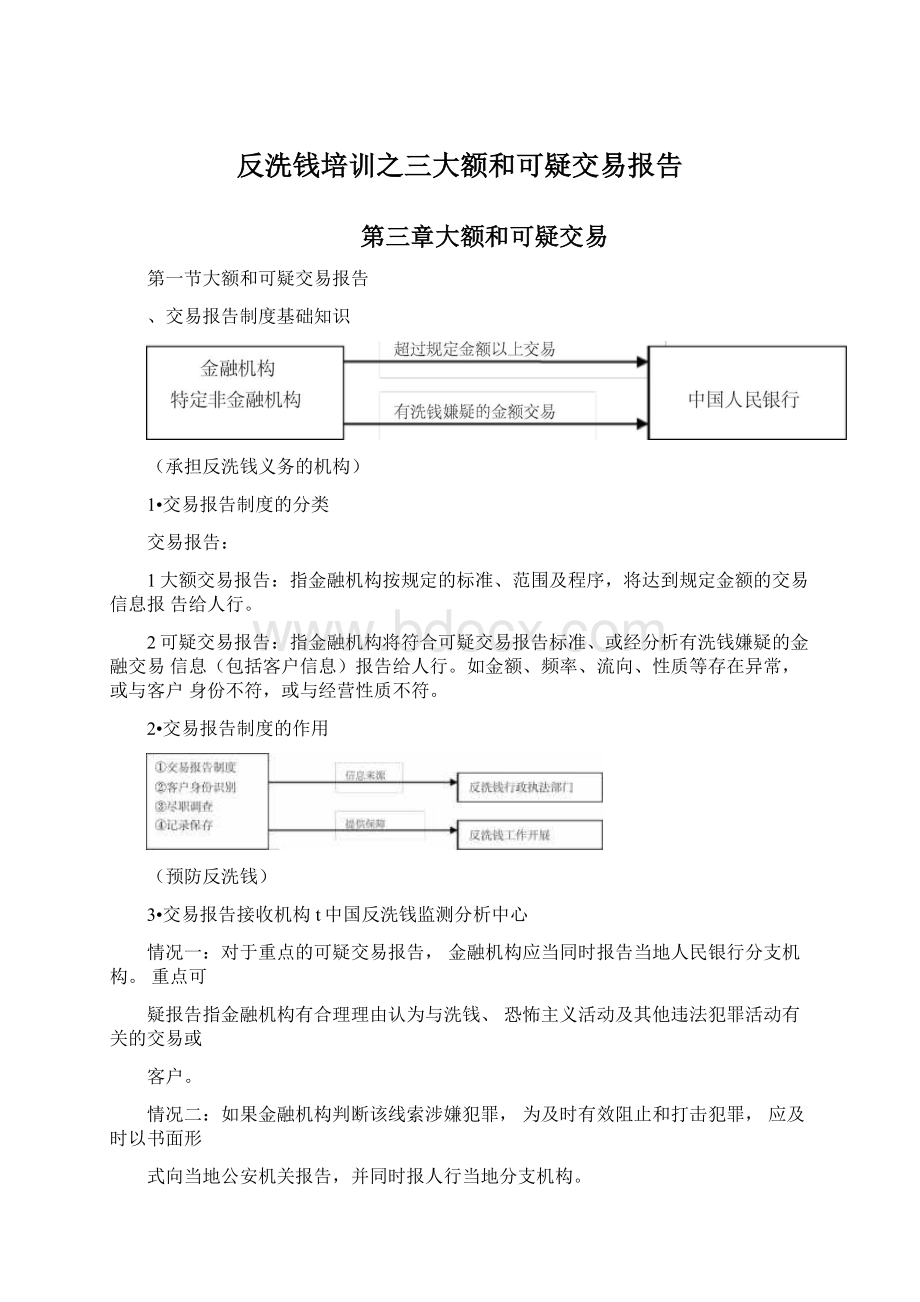 反洗钱培训之三大额和可疑交易报告.docx