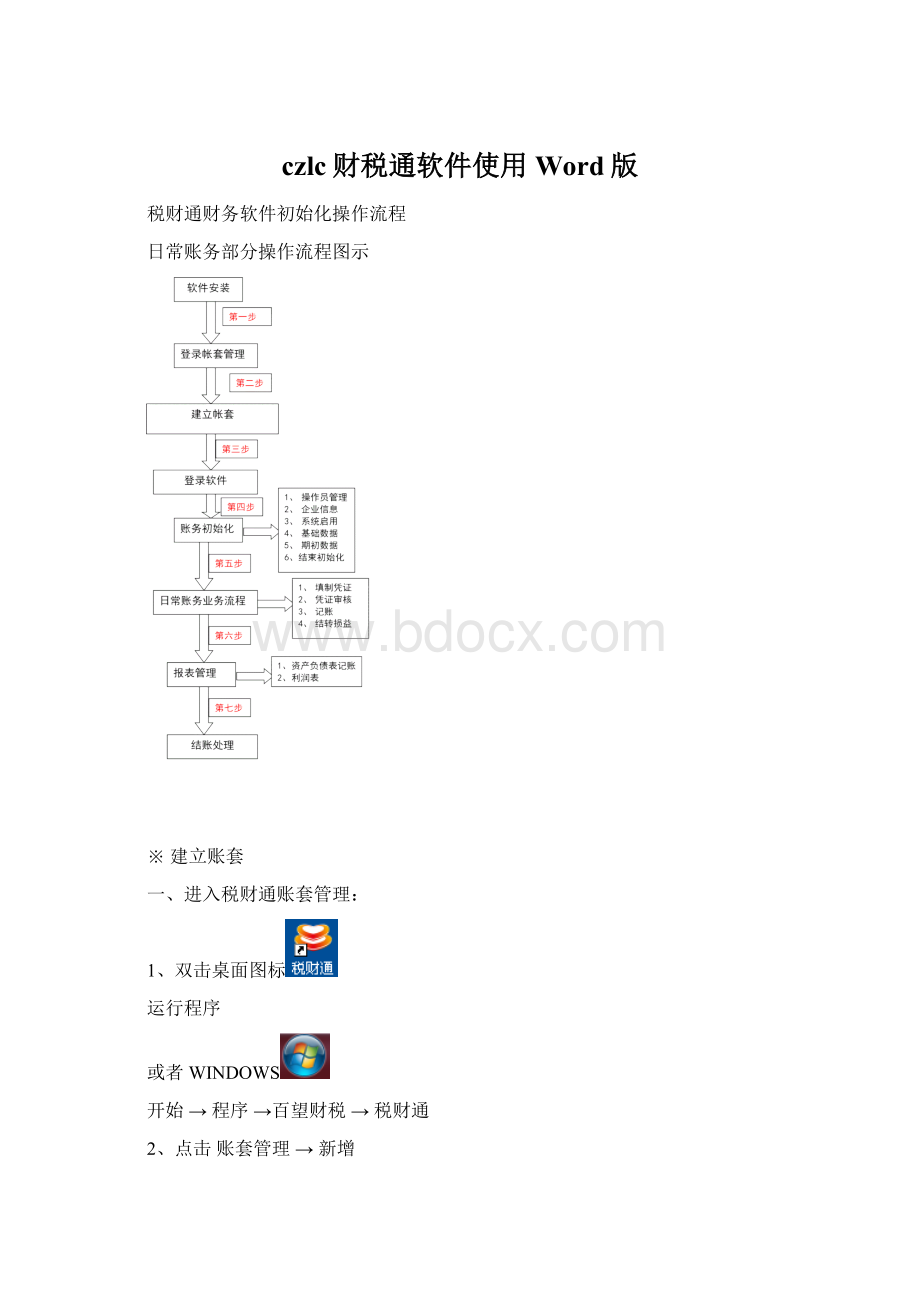 czlc财税通软件使用Word版文档格式.docx