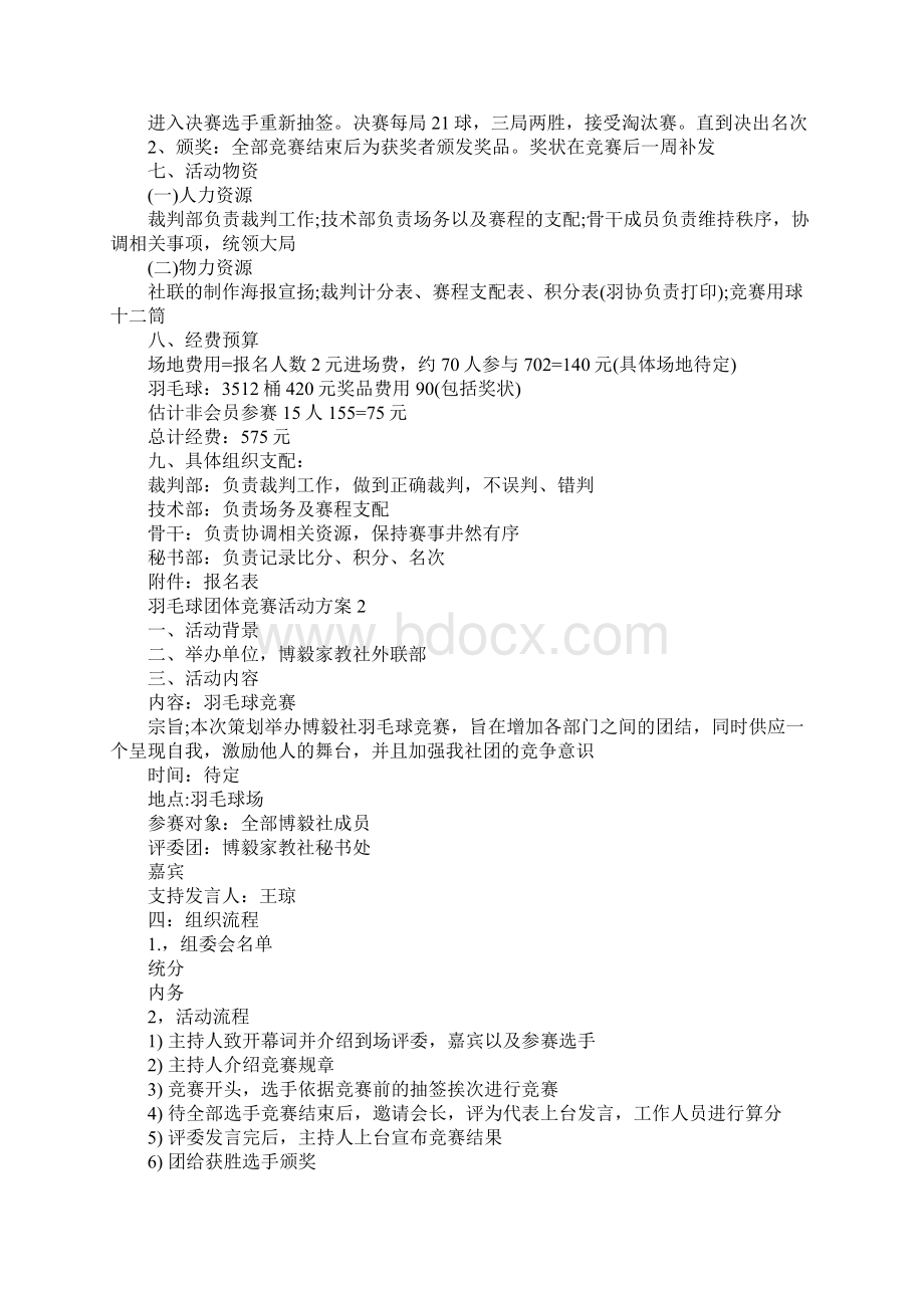 羽毛球团体比赛活动方案.docx_第2页