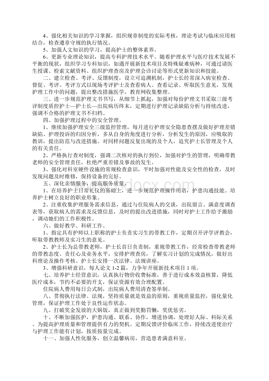 妇产科护理度工作计划完整版.docx_第2页