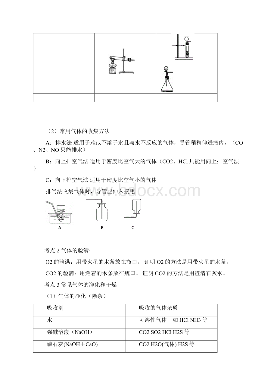 中考化学复习专题 常见气体的制备与检验Word格式文档下载.docx_第2页