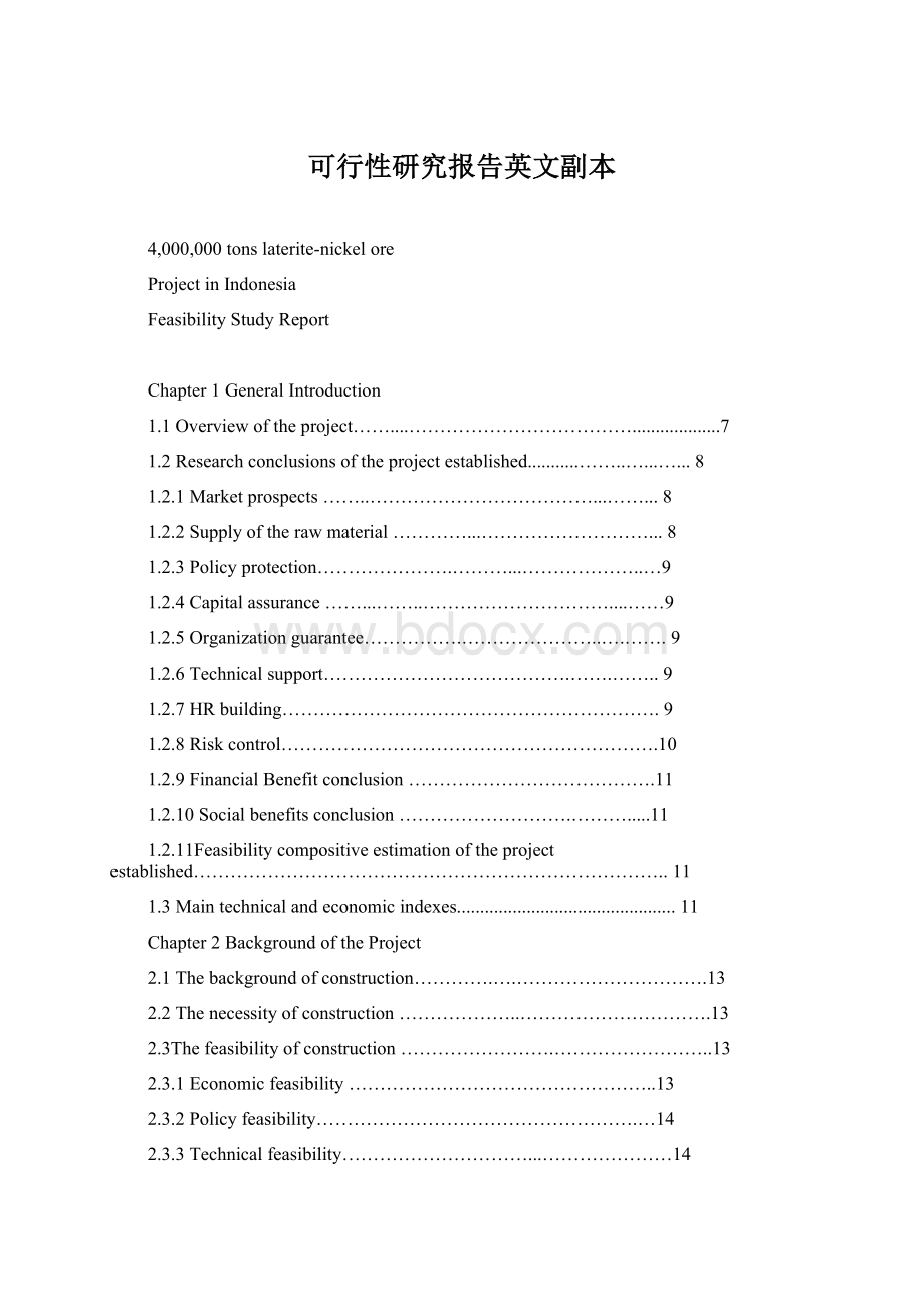 可行性研究报告英文副本.docx