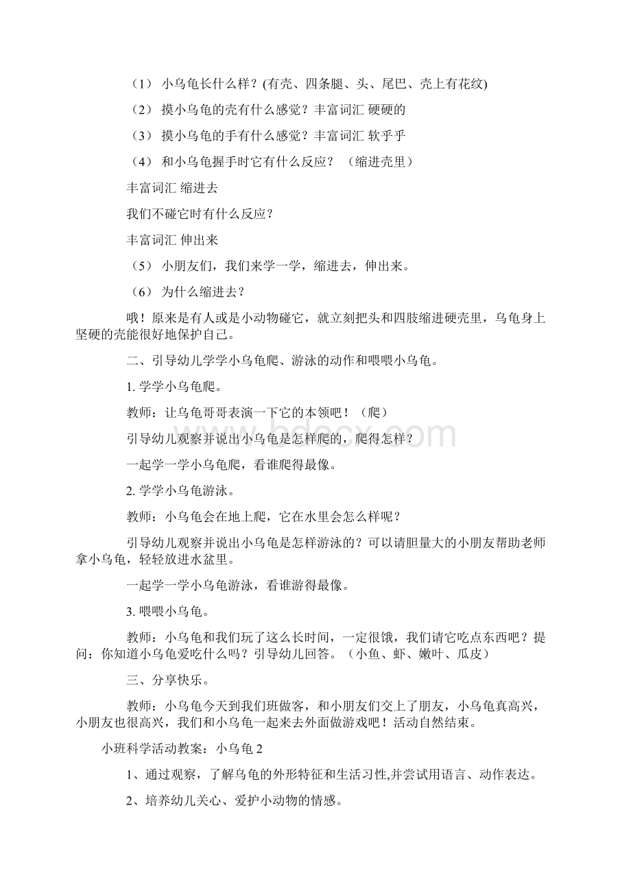 小班科学活动教案小乌龟.docx_第2页