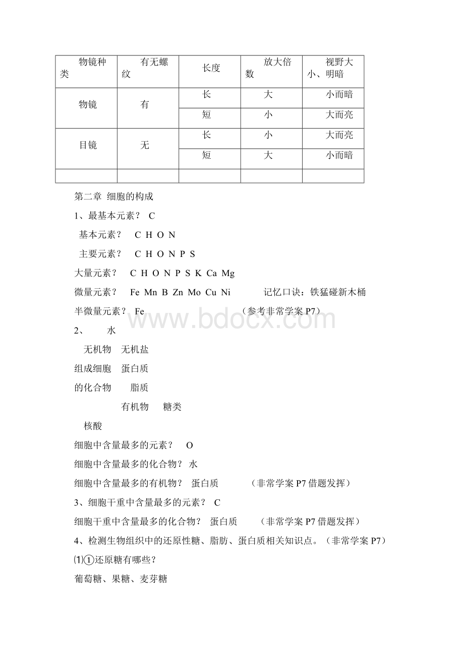 高中生物必修一知识清单答案版.docx_第3页