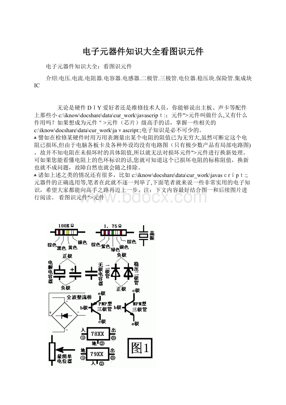 电子元器件知识大全看图识元件.docx