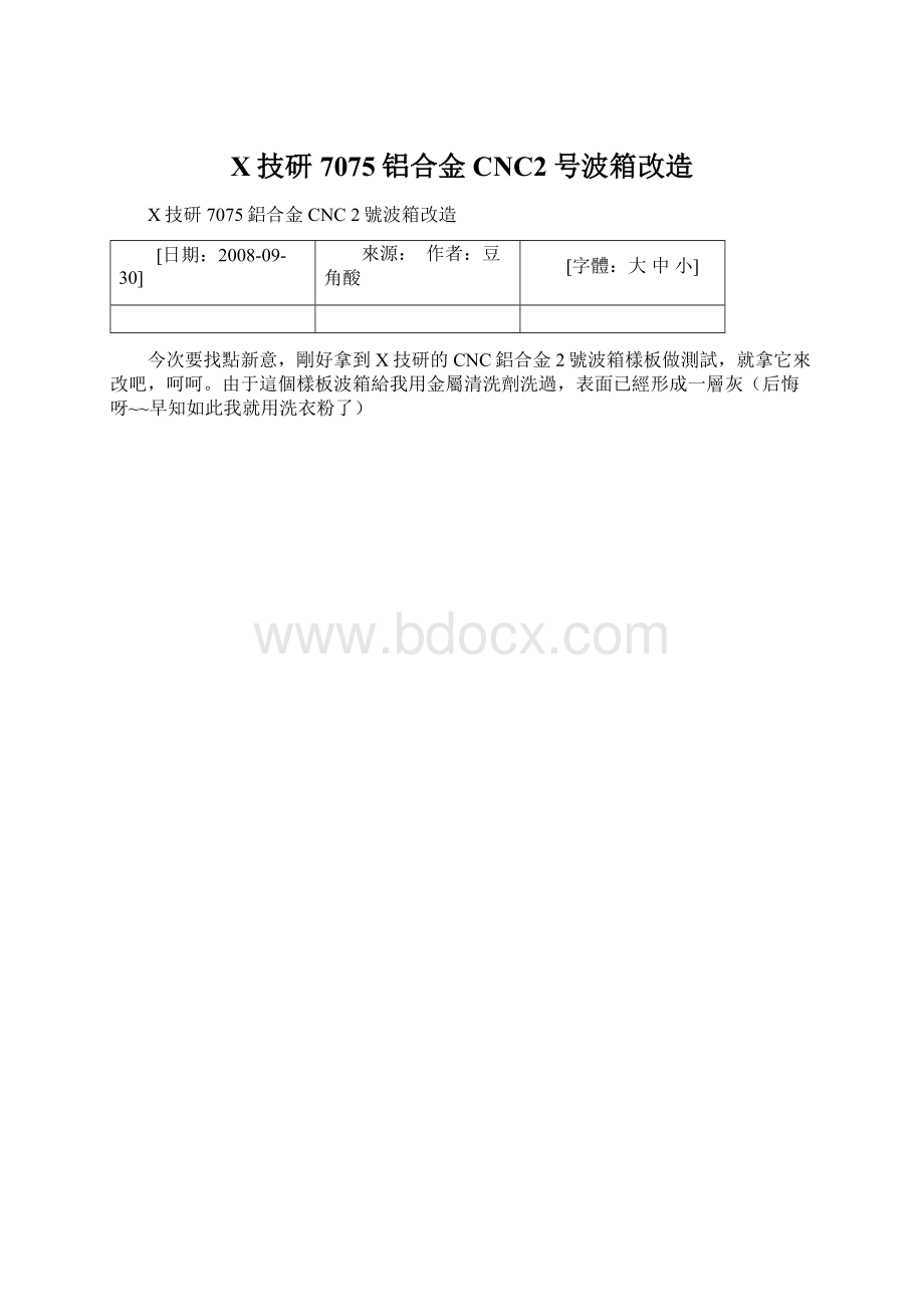 X技研7075铝合金CNC2号波箱改造.docx_第1页