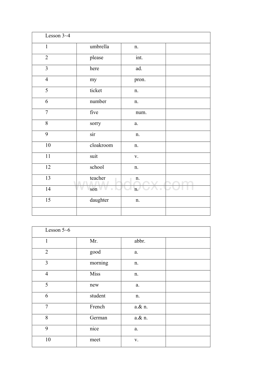 新概念英语第一册单词表格中文默写.docx_第2页