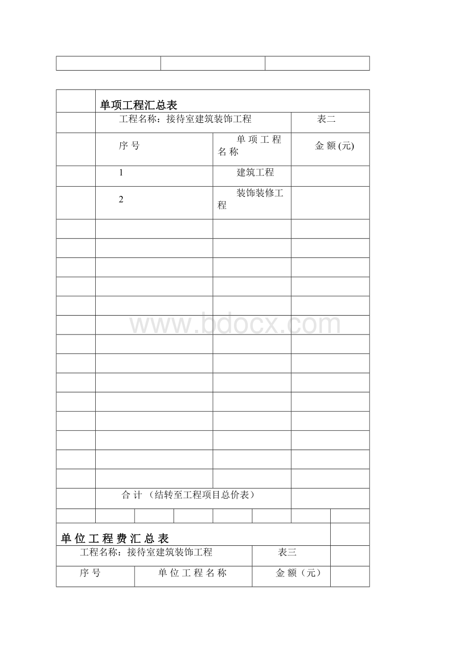 工程造价综合课程设计某单位工程预算书Word文档格式.docx_第3页