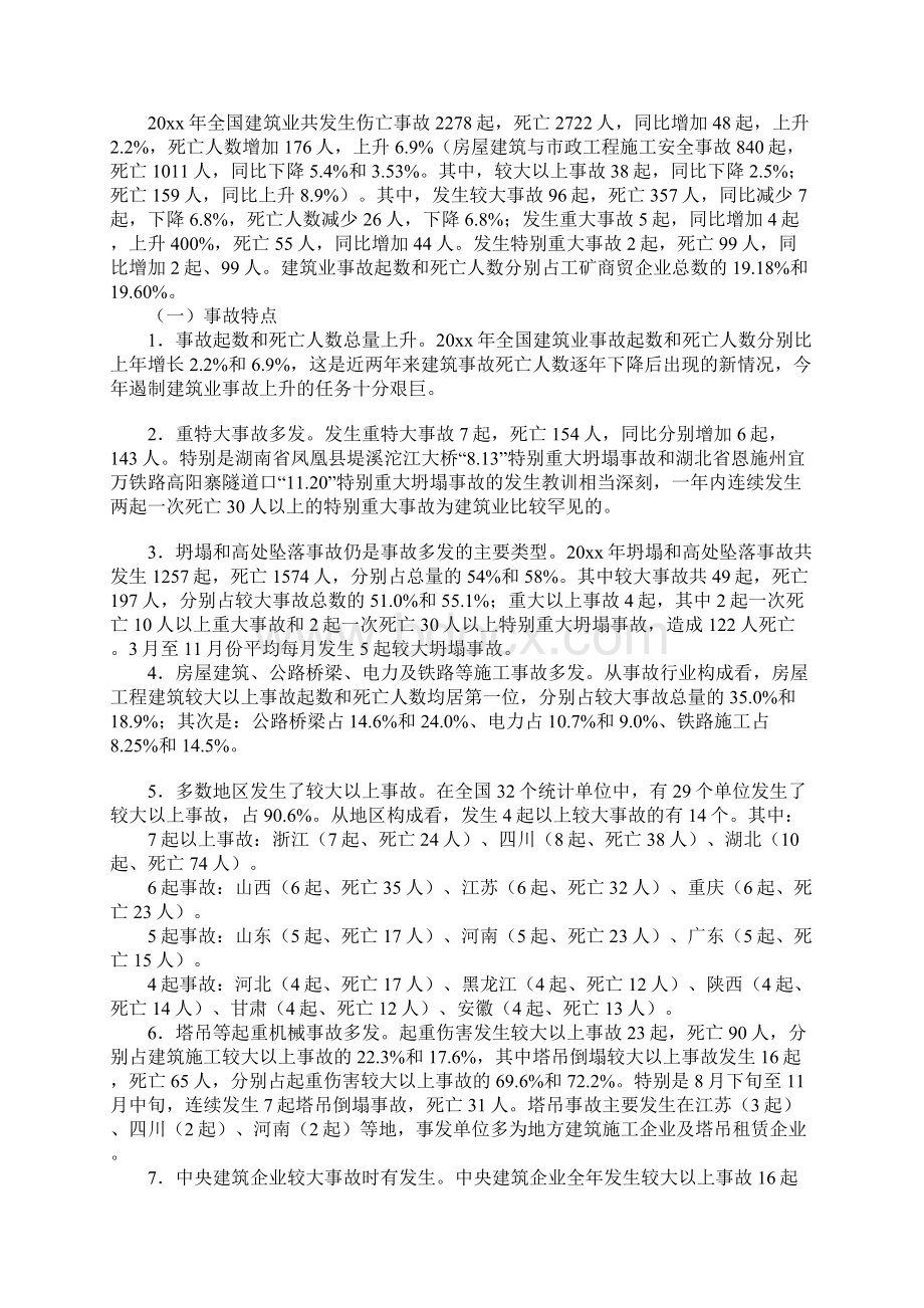 建筑业安全生产形势分析及对策建议完整版Word下载.docx_第2页