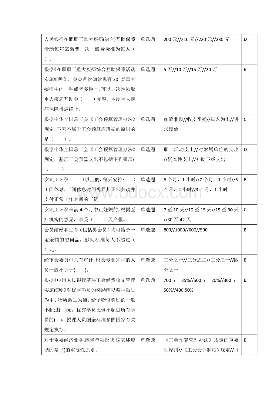 人民银行工会干部知识竞赛题库.docx_第3页