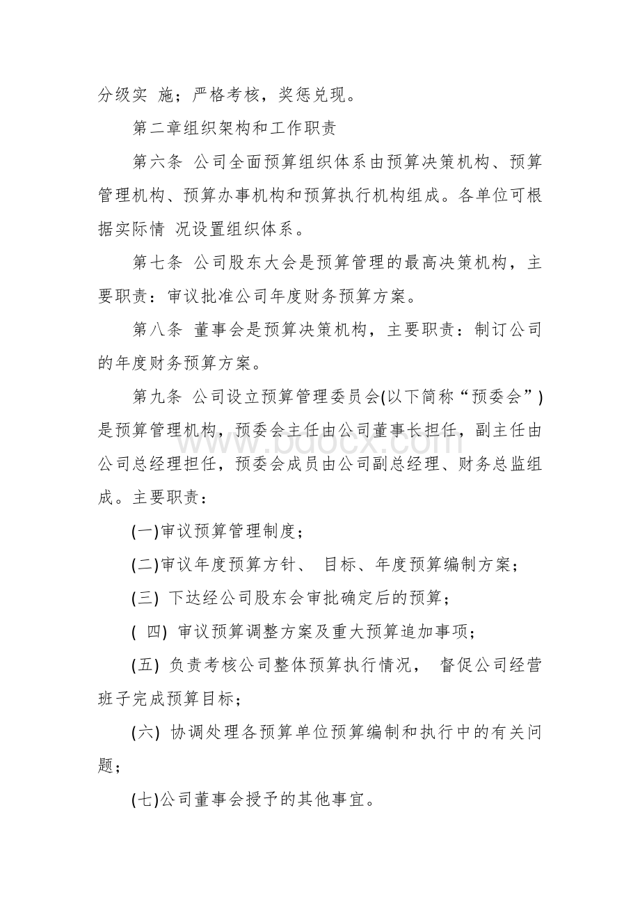 股份有限公司全面预算管理制度（附流程图参考）.docx_第2页