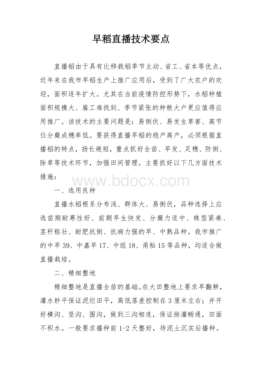 早稻直播技术要点Word格式.docx_第1页