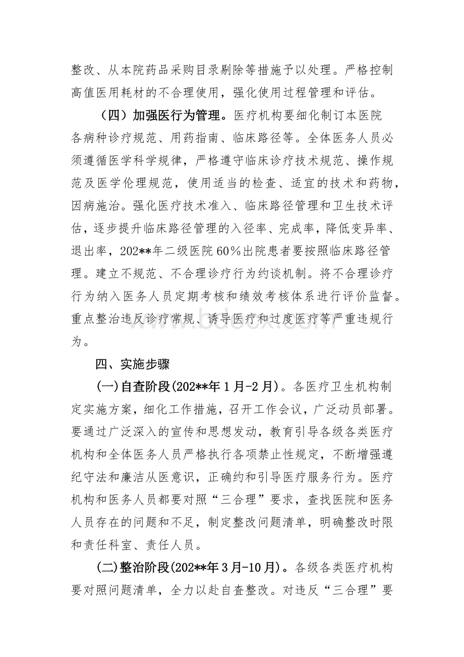 “合理检查、合理用药、合理治疗”专项整治行动方案Word格式.docx_第3页