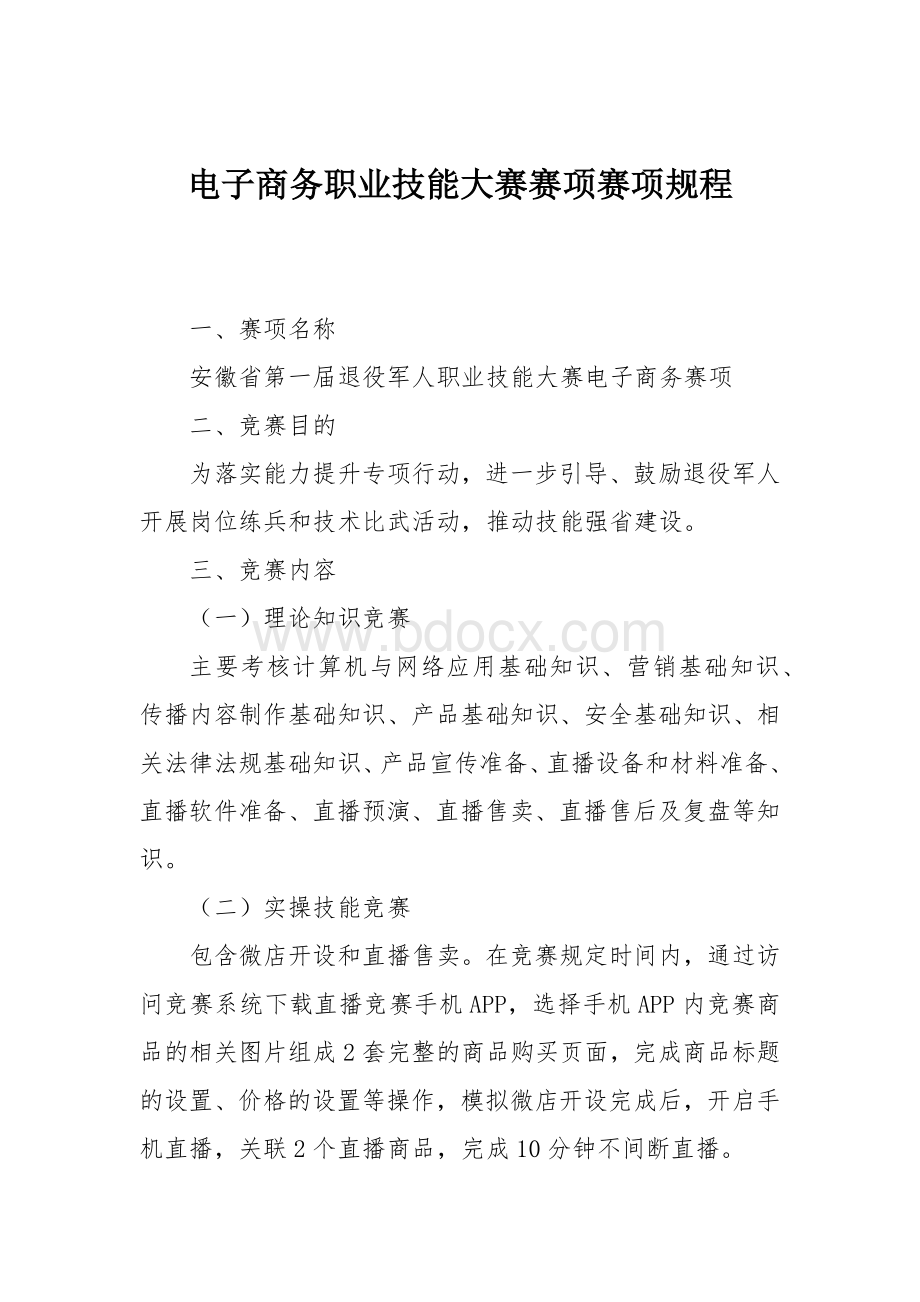 电子商务职业技能大赛赛项赛项规程.docx