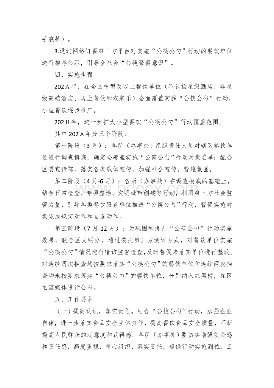区餐饮行业“公筷公勺”行动实施方案文档格式.docx_第2页