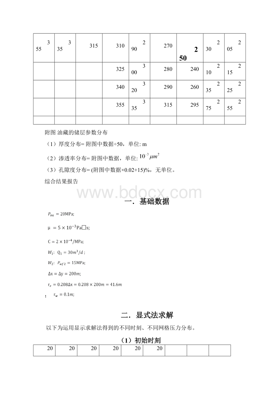 油藏数值模拟刘月田上机作业Word文件下载.docx_第2页