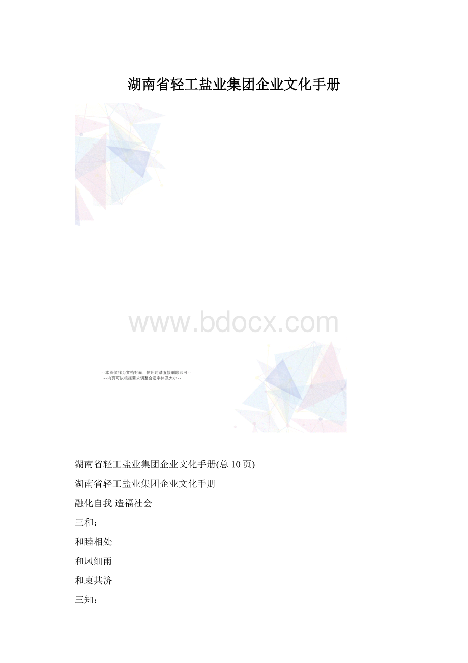 湖南省轻工盐业集团企业文化手册Word文档格式.docx_第1页