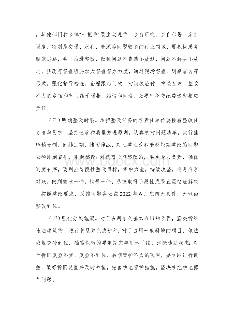 耕地保护和土地督察反馈问题整改工作方案.docx_第3页