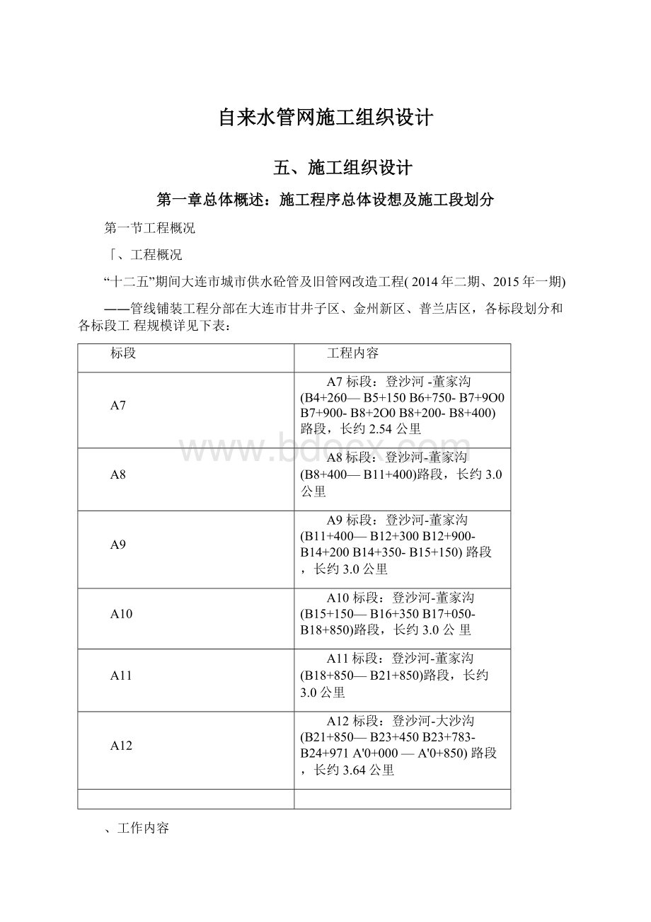 自来水管网施工组织设计.docx_第1页