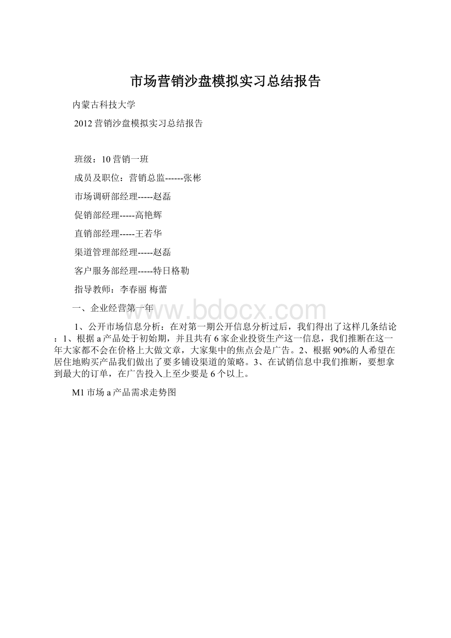 市场营销沙盘模拟实习总结报告.docx_第1页