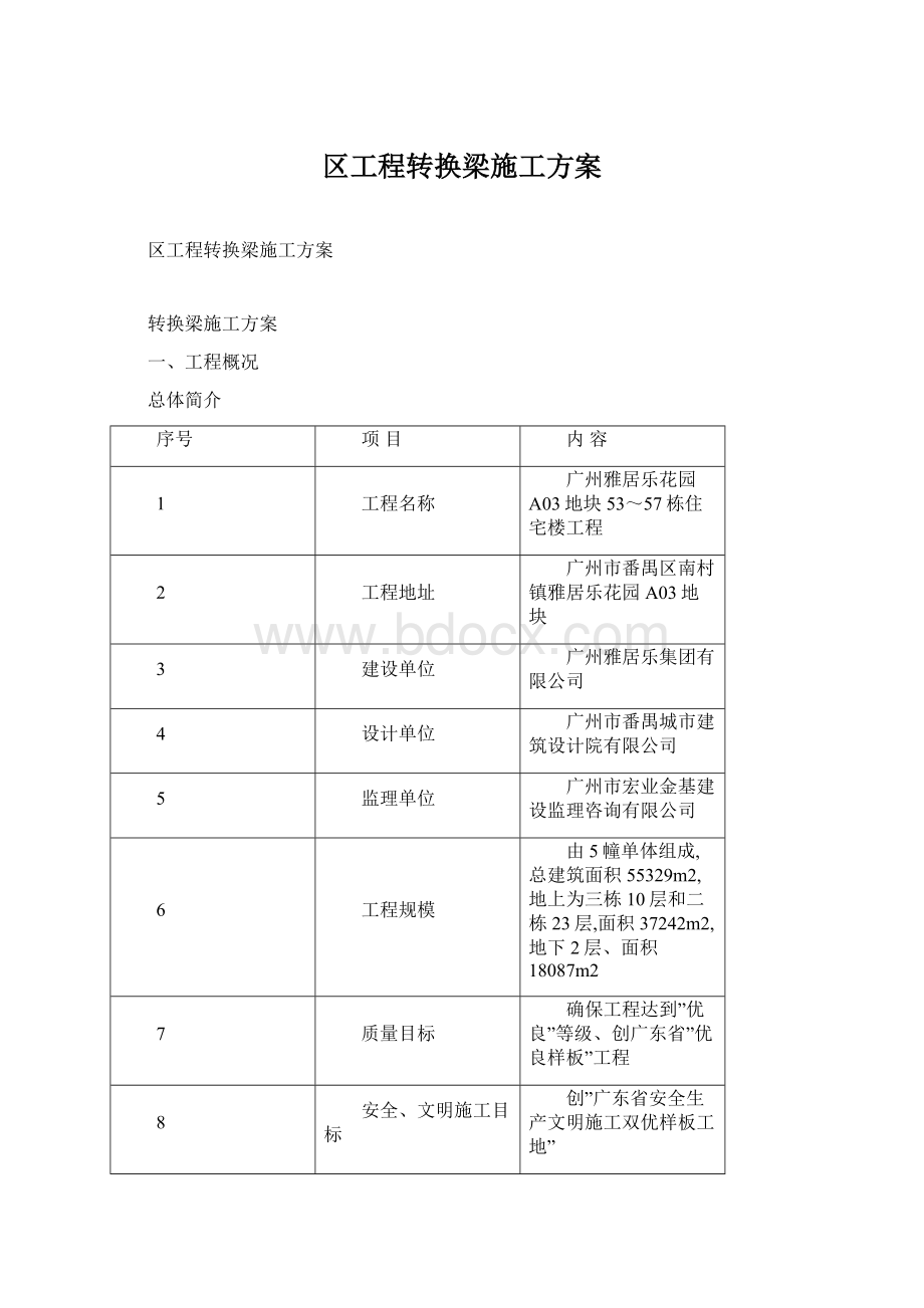 区工程转换梁施工方案Word下载.docx_第1页