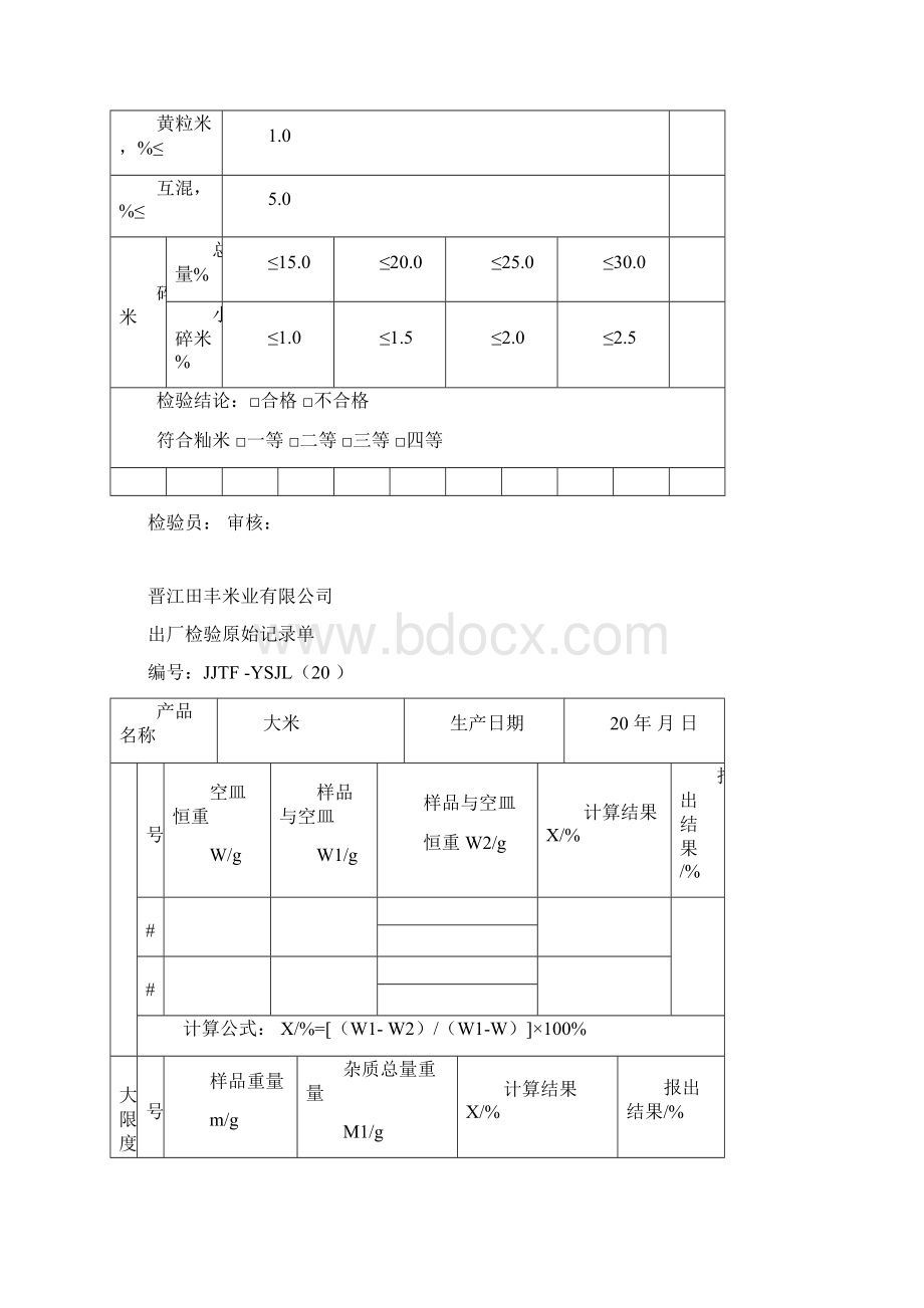 某某某某米业出厂检验报告材料单.docx_第2页