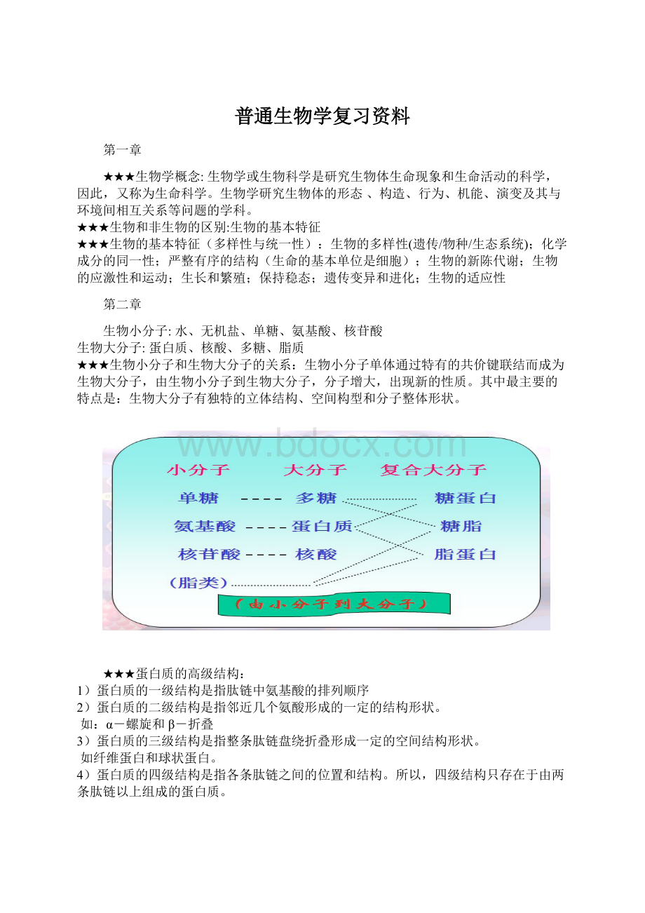 普通生物学复习资料.docx