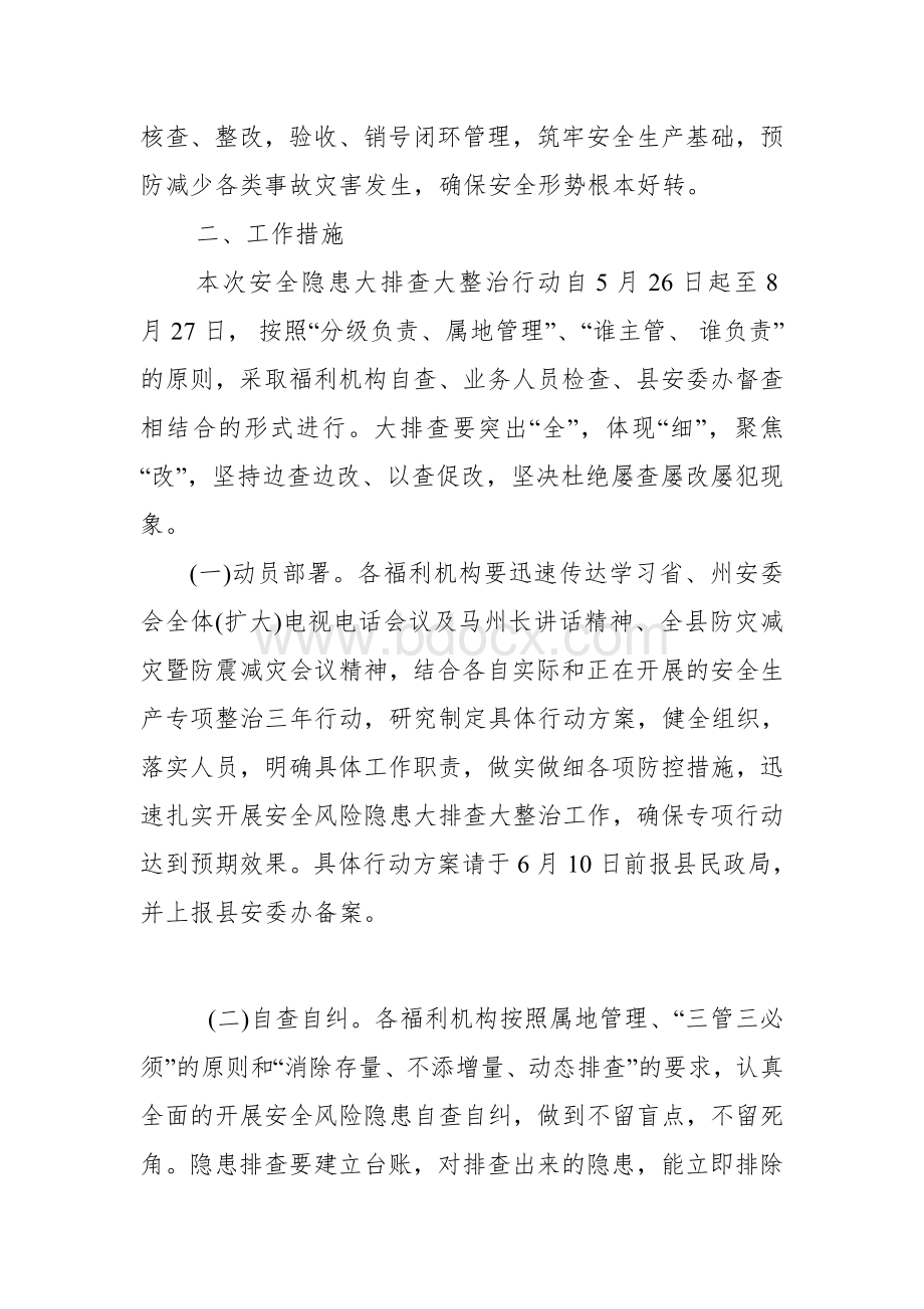 民政系统服务机构安全风险隐患大排查大整治专项行动方案.docx_第2页