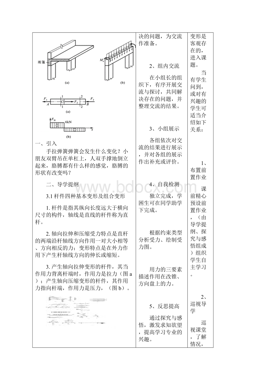 《杆件的四种基本变形及组合变形 直杆轴向拉压横截面上的内力》教学设计.docx_第2页