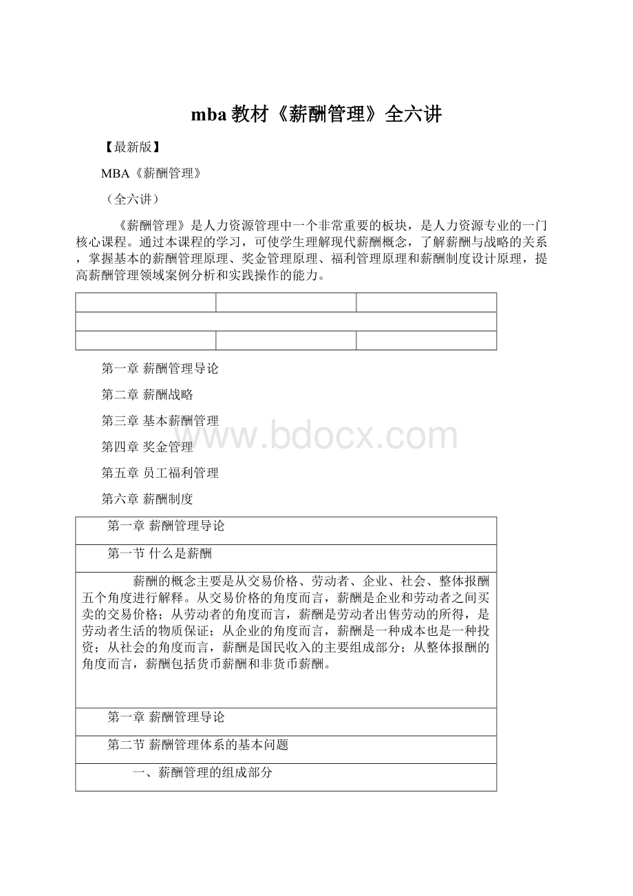 mba教材《薪酬管理》全六讲Word文档下载推荐.docx_第1页