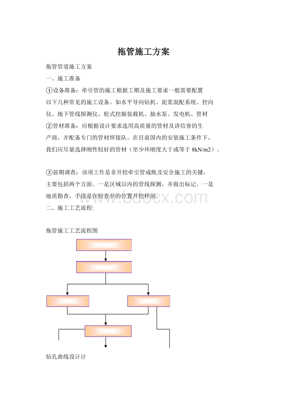 拖管施工方案Word格式文档下载.docx