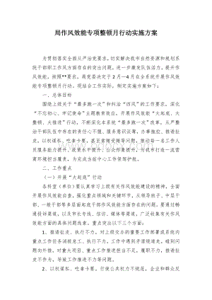 局作风效能专项整顿月行动实施方案.docx