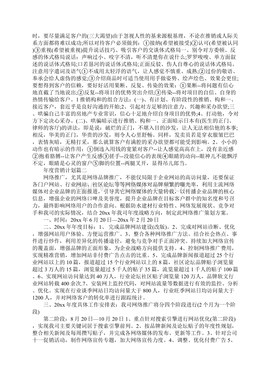 年度营销计划方案集锦标准版Word格式.docx_第3页