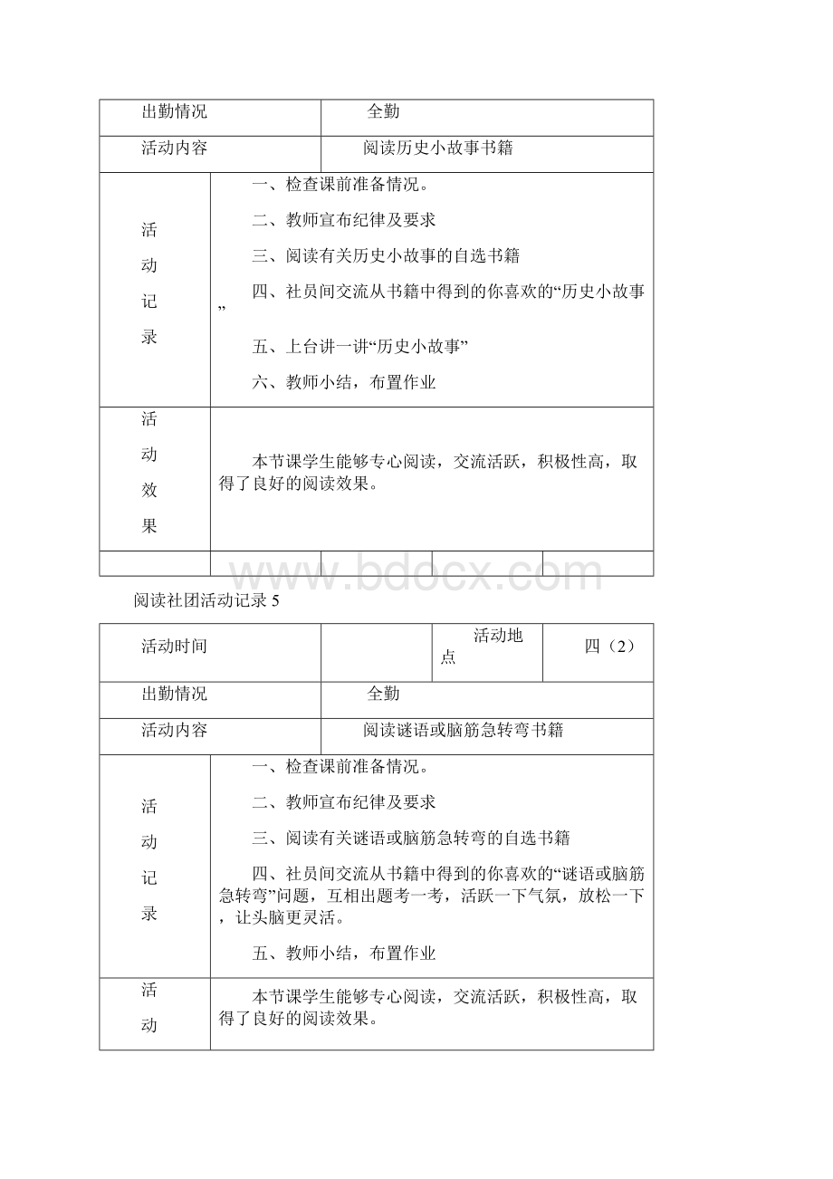 快乐阅读社团活动记录Word格式.docx_第3页