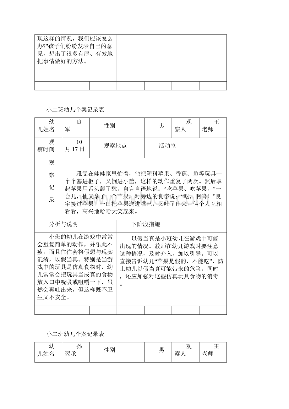 小二班幼儿观察记录表.docx_第3页