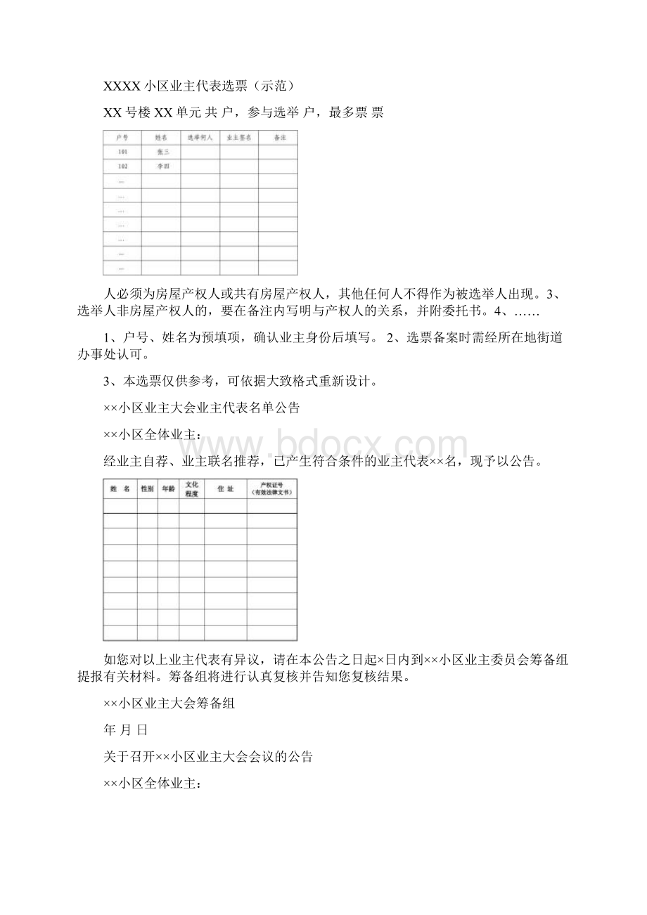 业主大会业主委员会成立流程及示范材料.docx_第3页