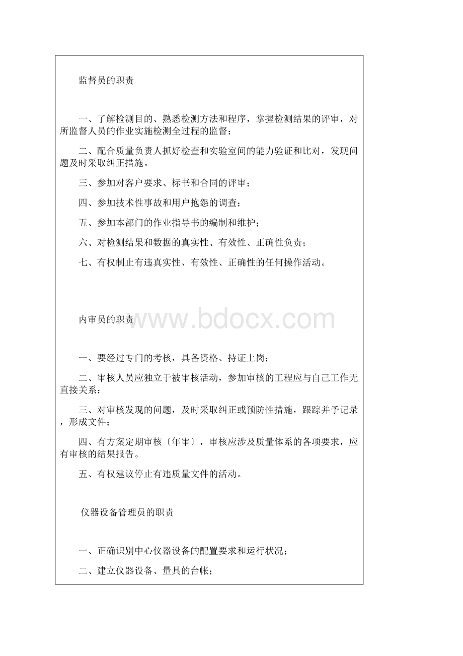 检测中心各类人员岗位职责Word文档下载推荐.docx_第3页