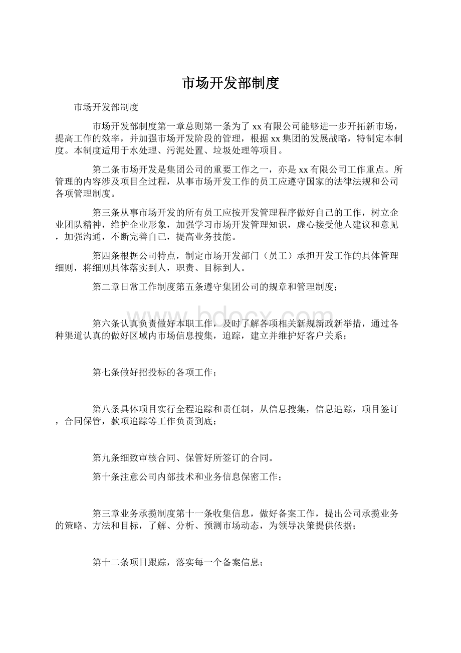 市场开发部制度Word下载.docx