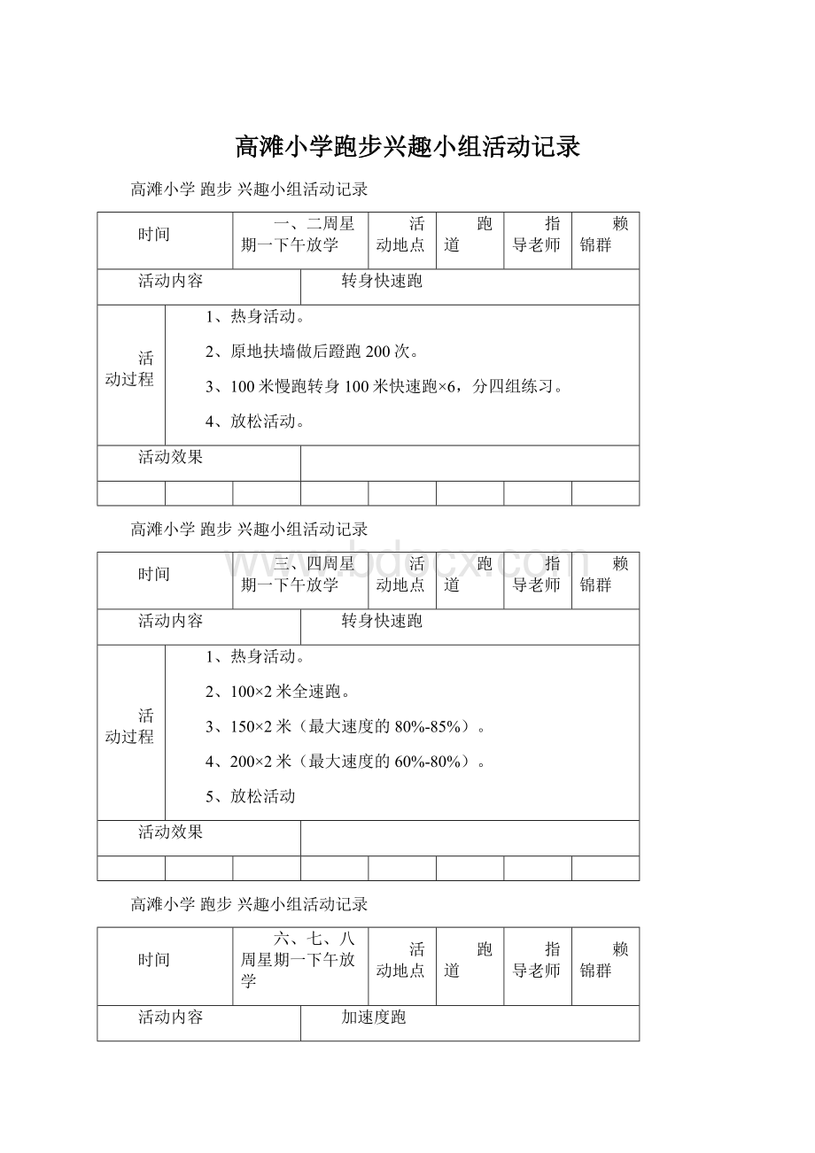 高滩小学跑步兴趣小组活动记录.docx