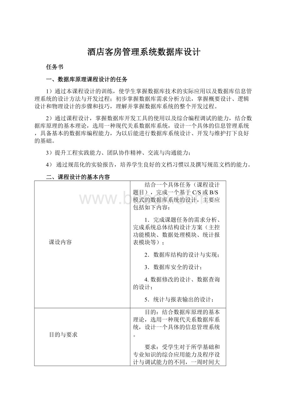 酒店客房管理系统数据库设计.docx