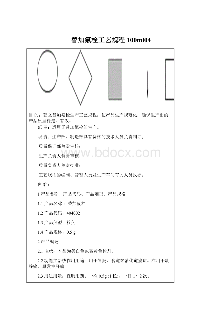 替加氟栓工艺规程100ml04.docx