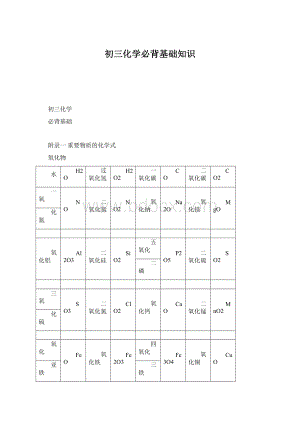 初三化学必背基础知识Word下载.docx