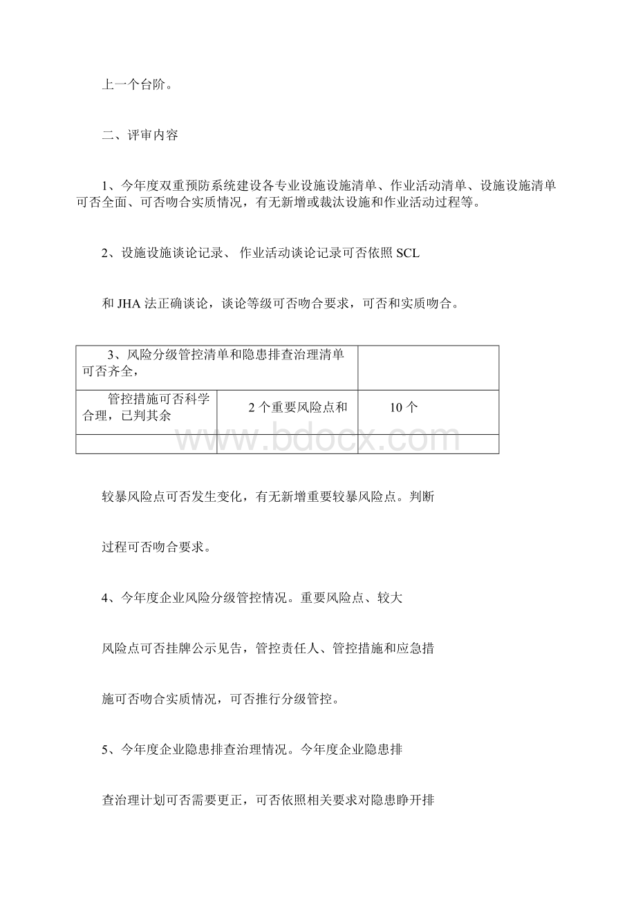 双重预防体系建设年度评审报告计划Word格式文档下载.docx_第2页