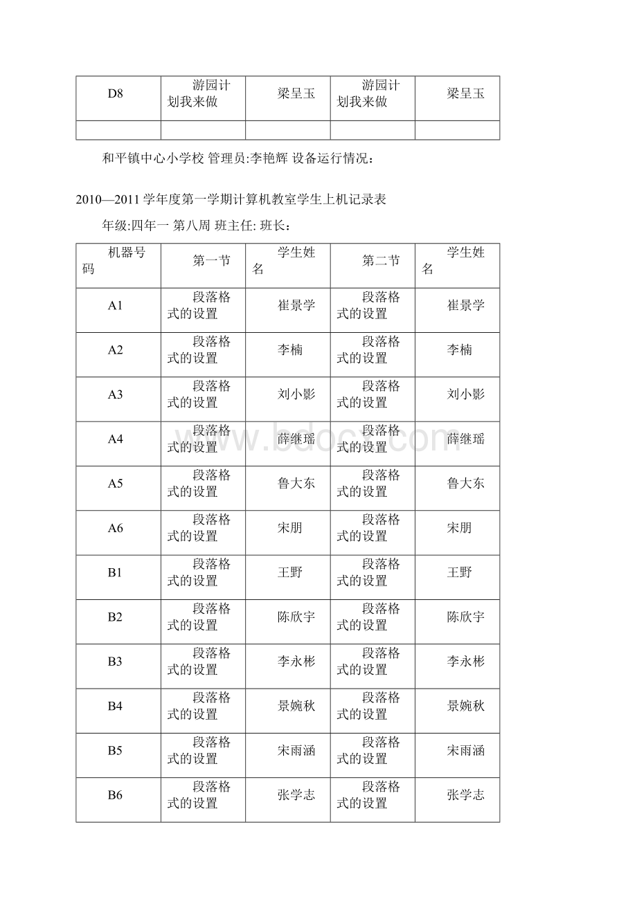 计算机教室学生上机记录表第8周.docx_第3页