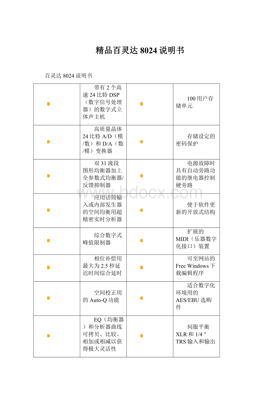 精品百灵达8024说明书.docx