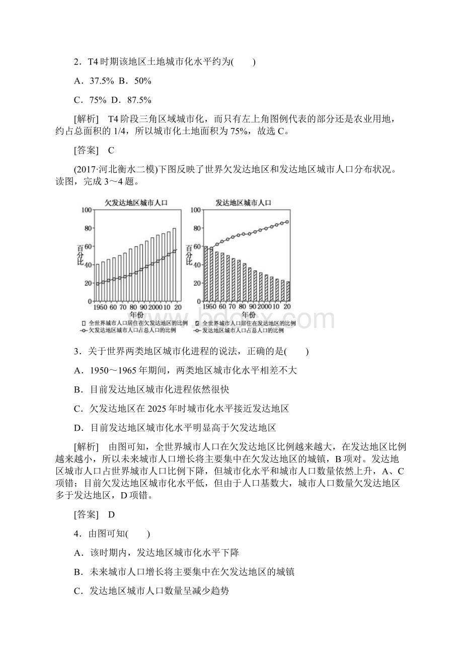 最新最全高考地理二轮专题复习检测城市化与城市问.docx_第2页