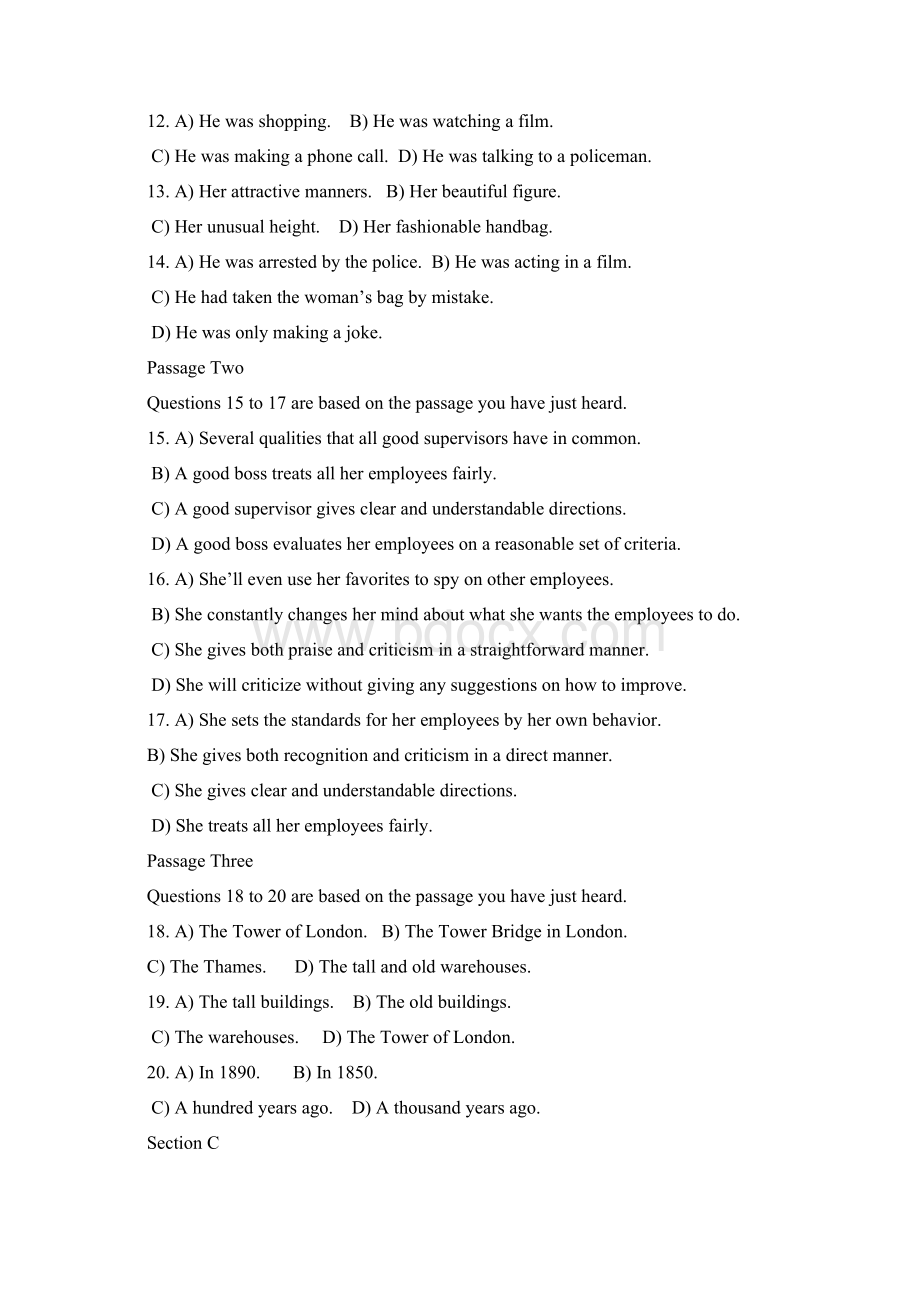 大学英语四级模拟题六 含答案.docx_第3页