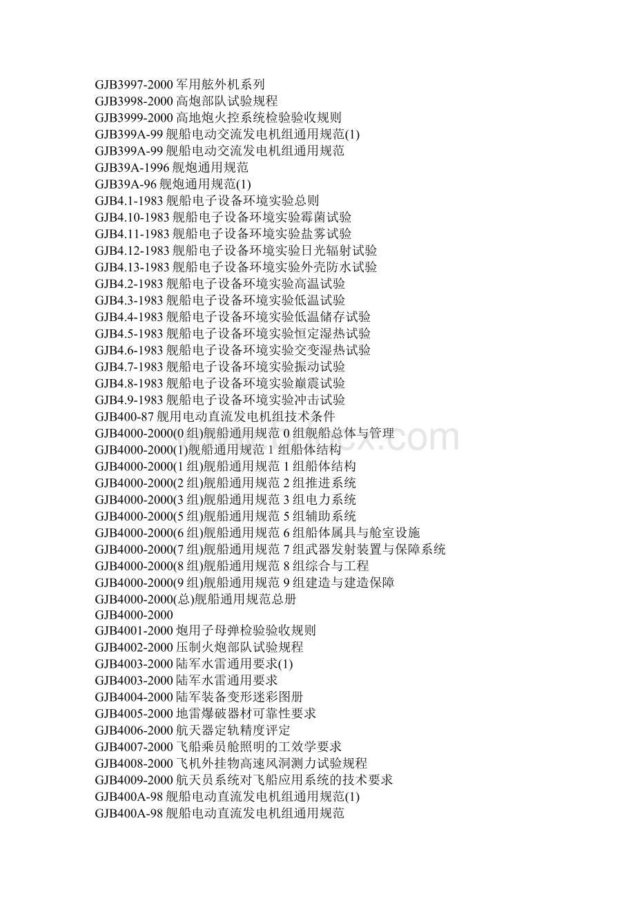 GJB 国军标标准对应名称14页word文档Word格式文档下载.docx_第3页