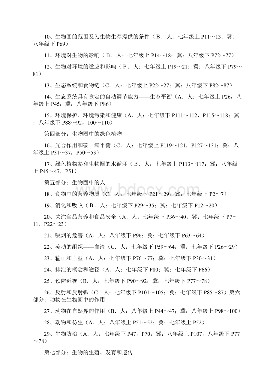 生物科技行业宜春市年中招统一考试生物地理学科考试说明.docx_第3页